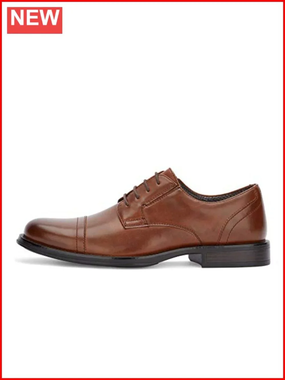 Cap Toe Dress Oxfords - Synthetic Leather Latex Footbed Lace-Up